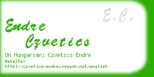 endre czvetics business card
